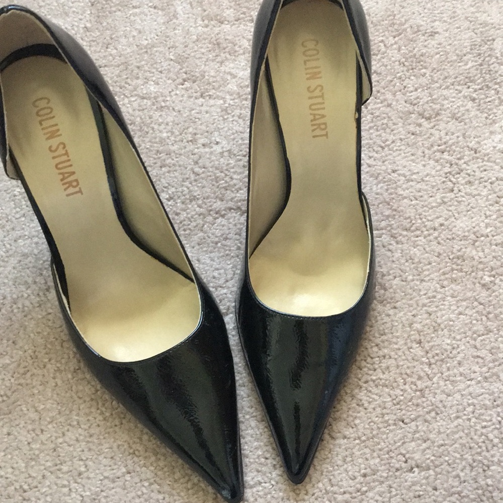 Collin Stuart black patent pumps